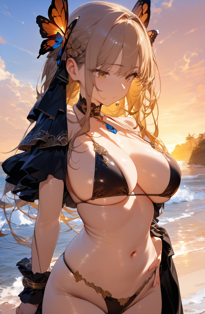 おっぱいが重そうな水着ギャル