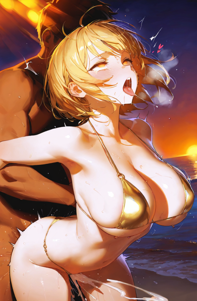 気持ち良すぎてアヘ顔水着ガール